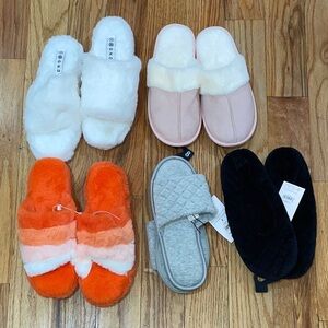 NEW BUNDLE 5  pair House bedroom shoes Cozy Slipper Collection - Multi-Color 7-8